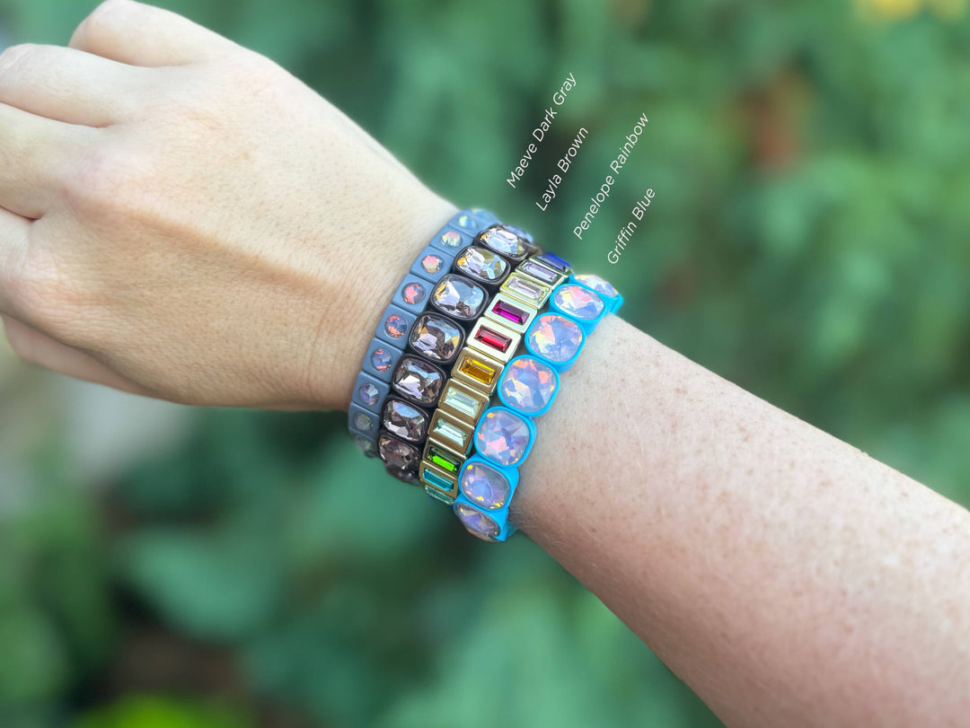 Taylor Elliott Designs - Enamel Stretch Bracelet - Earth Tone Colors -