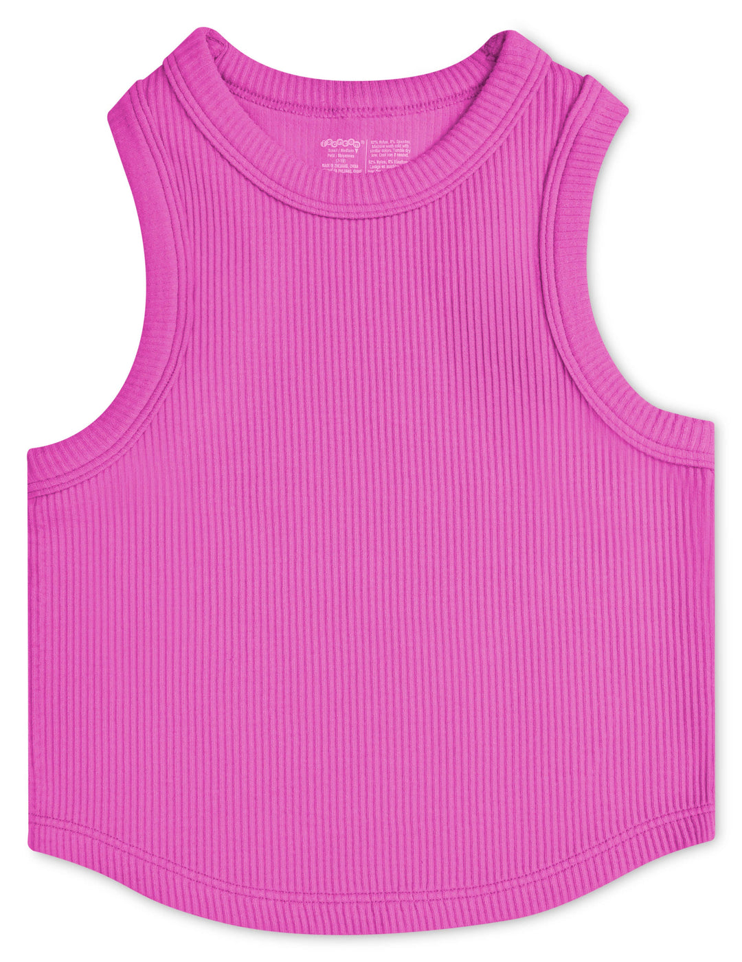 PRETTY PINK CROPPED RIBBED RACERBACK TANK TOP (SM/ MED)
