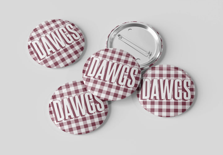 Mississippi State Gingham Dawgs Button