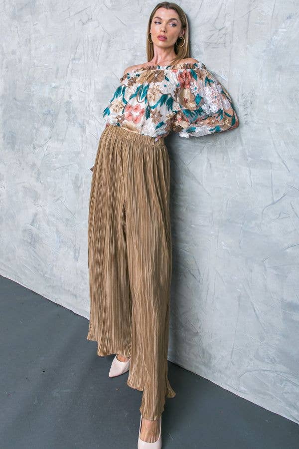 FLYING TOMATO - A pleated solid woven pant - IP8047