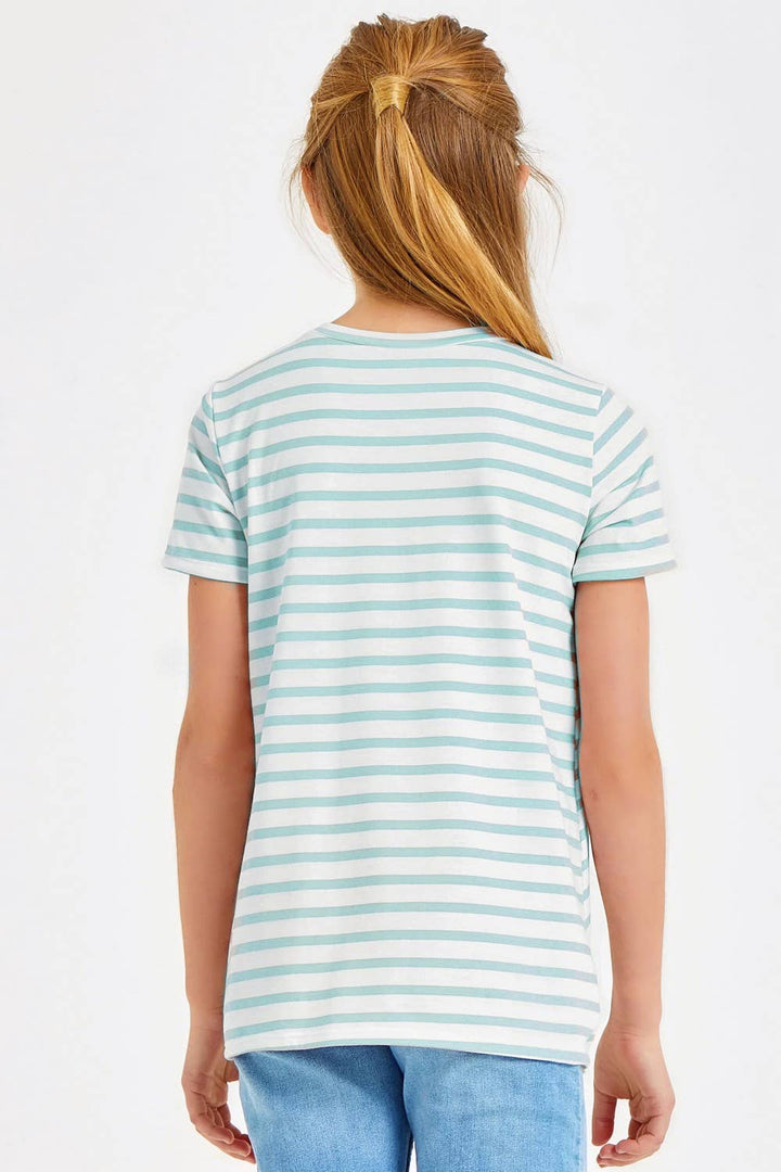 Good Girl - Kids Twist Knot Stripe Knit Short Sleeve Tee