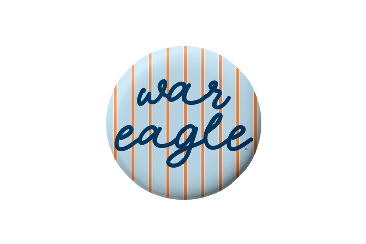 Auburn War Eagle Striped Button