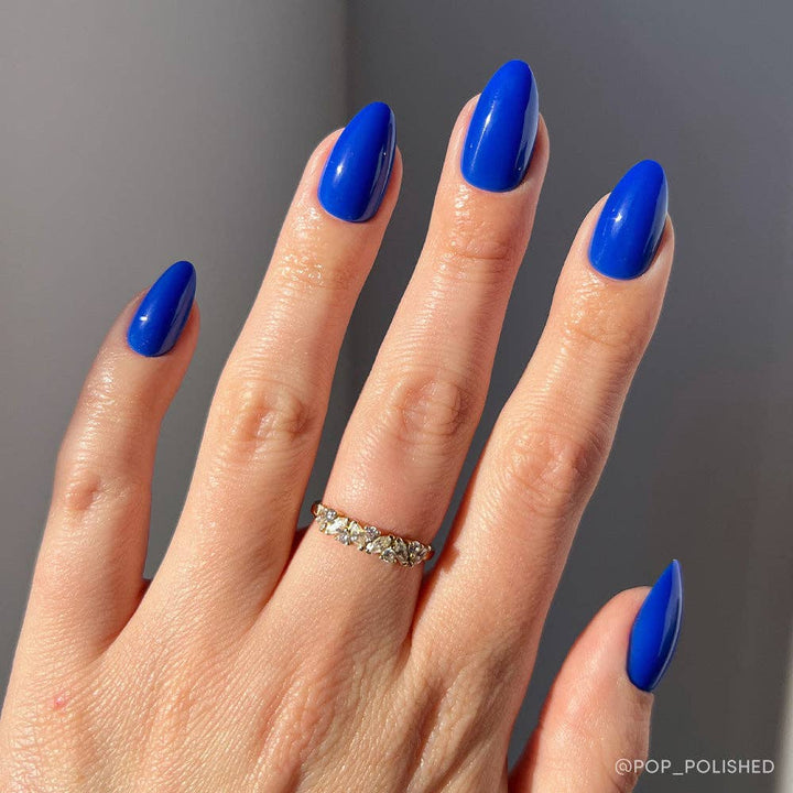 Glamnetic - Cobalt Blue Press-On Nails | Solid Nail| Short Almond Length
