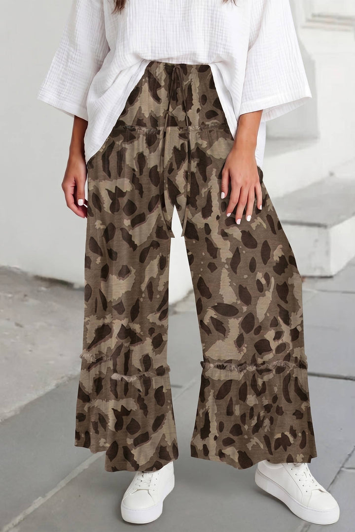 Aapparella - Camo Print Wide Leg Casual Pants | S-XL