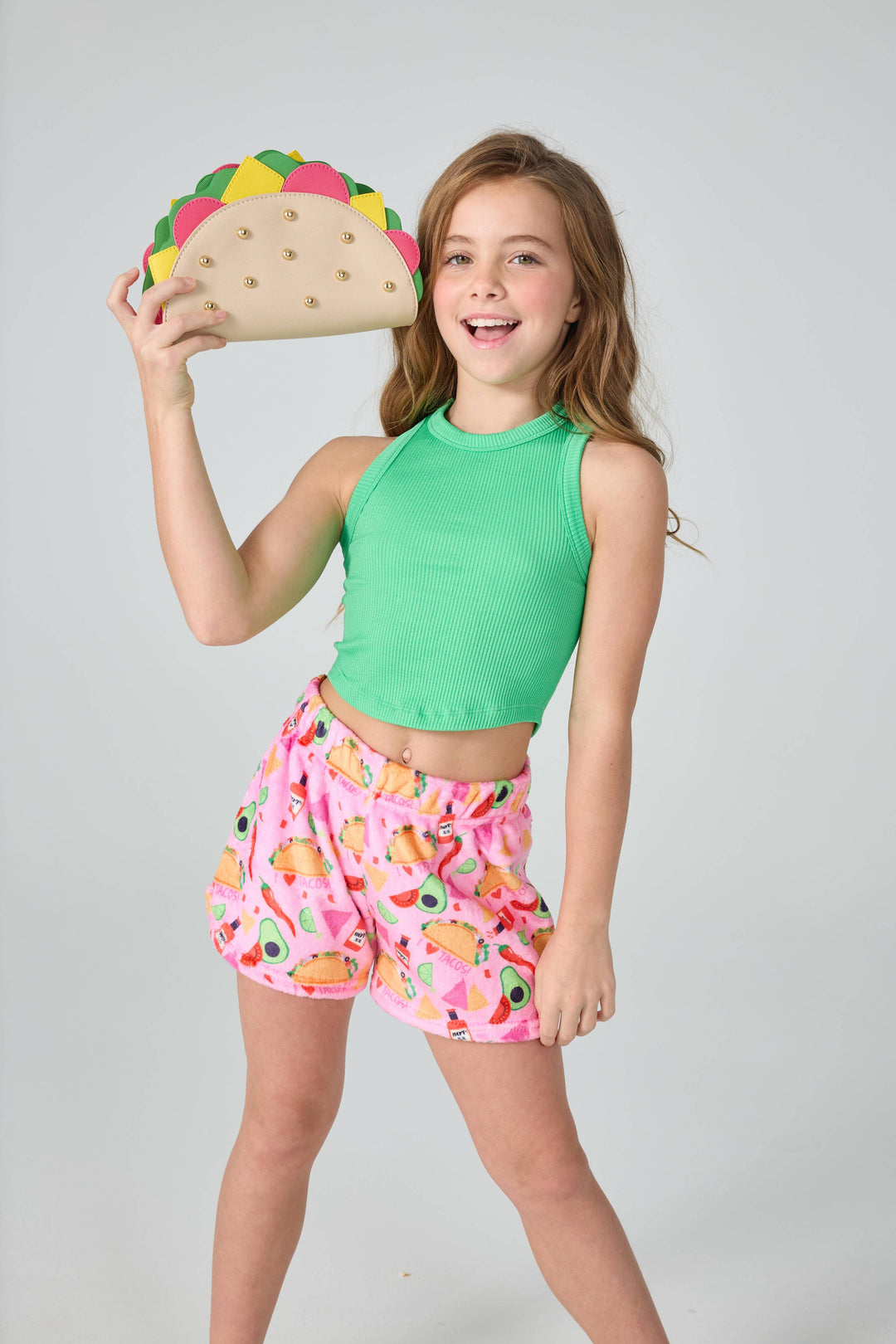 APPLE GREEN CROPPED RACER BACK TOP (SM/ MED (7-10))