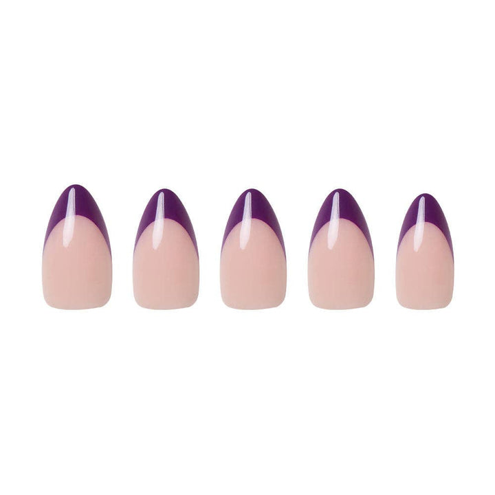 Glamnetic - Plum Press-On Nails | Purple French Tip | Short Almond