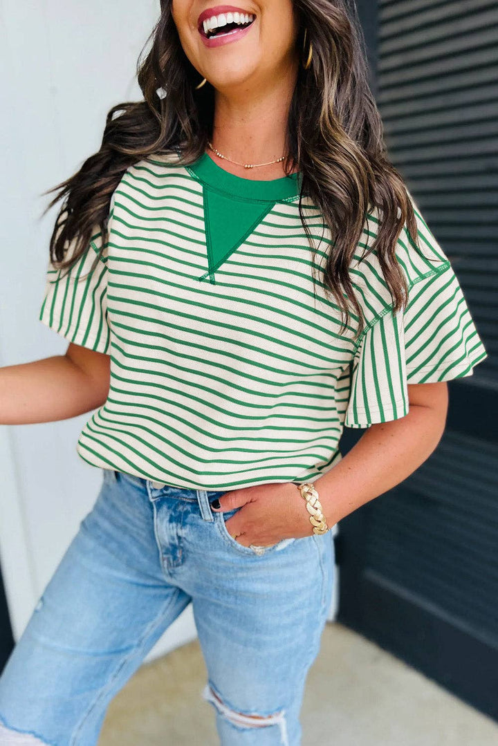 Striped Ruffle Top