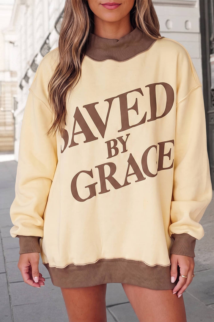 Aapparella - Saved By Grace Colorblock Mock Neck Sweatshirt | S-4X