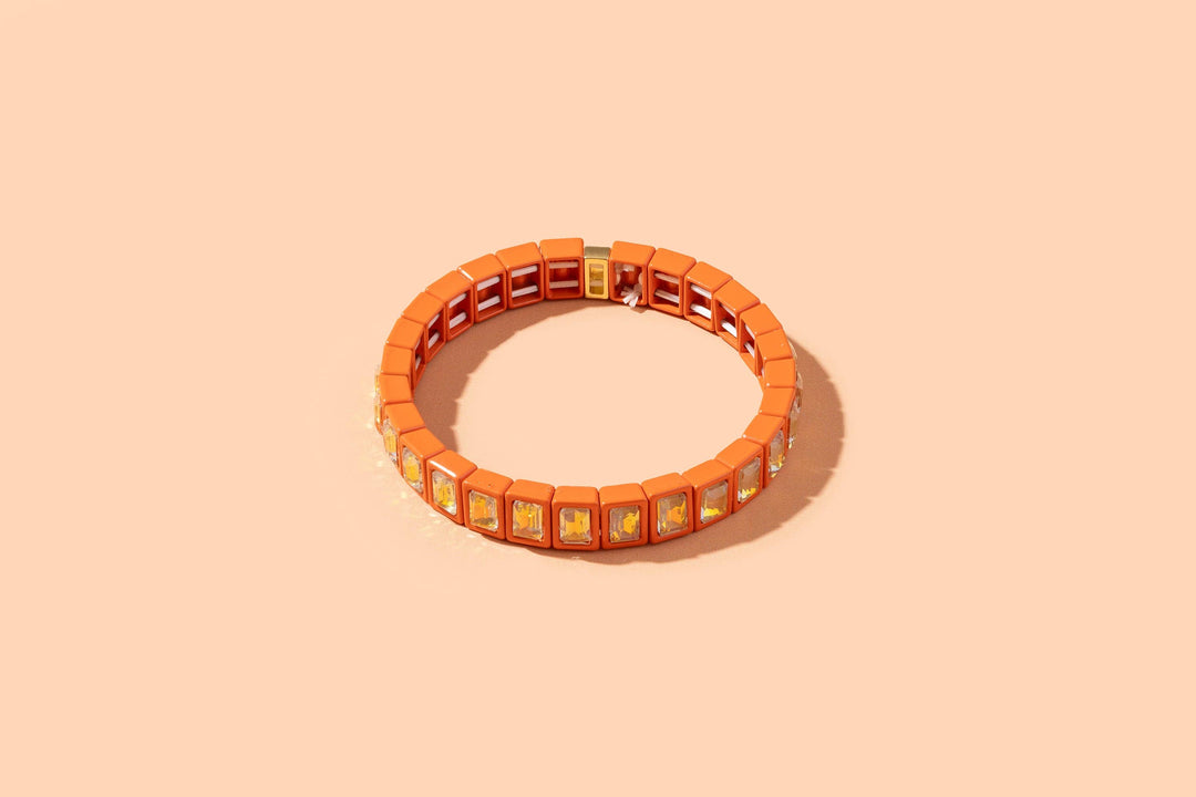 Taylor Elliott Designs - Enamel Stretch Bracelet - Earth Tone Colors -