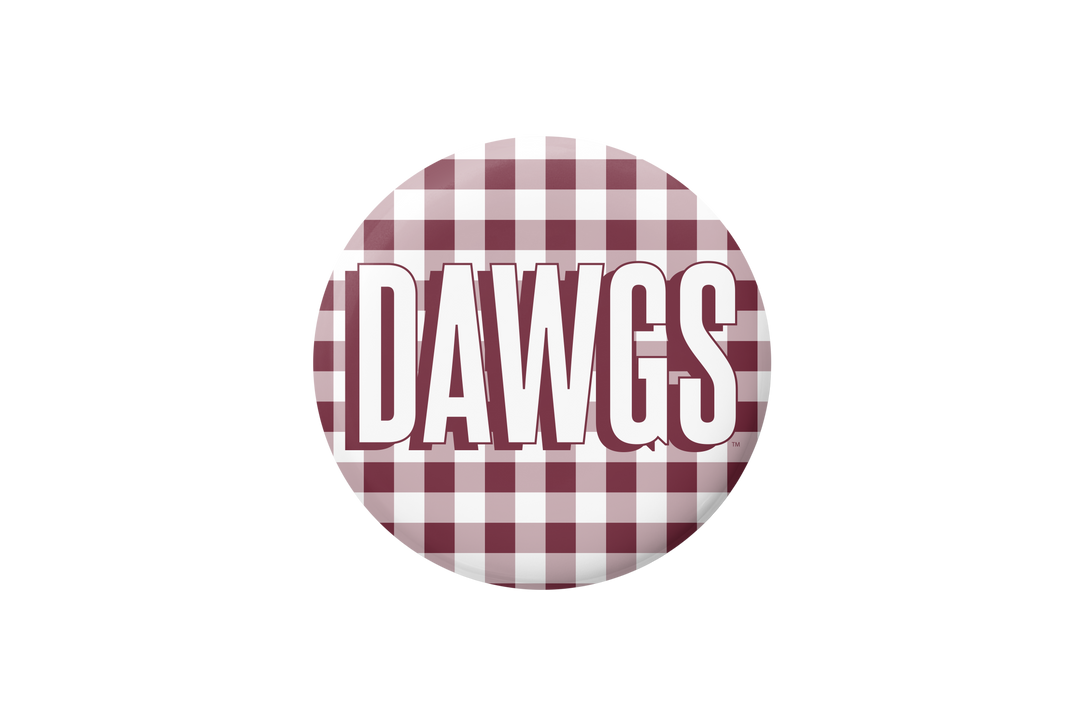 Mississippi State Gingham Dawgs Button