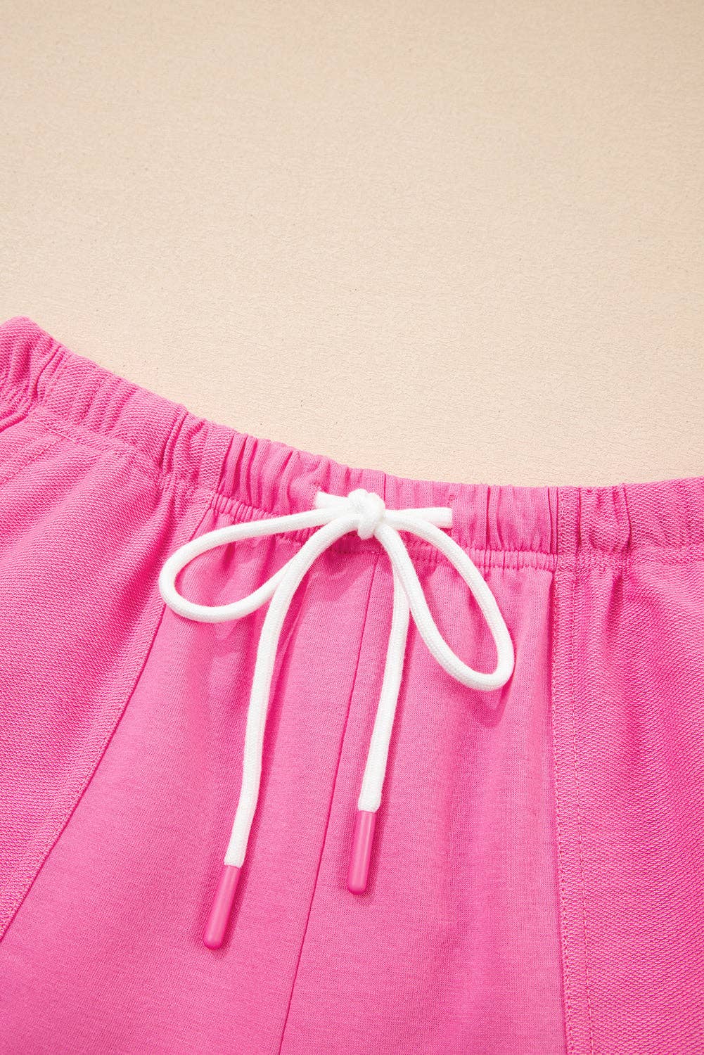 Green V Neck Lounge Set Drawstring Shorts 2 Piece