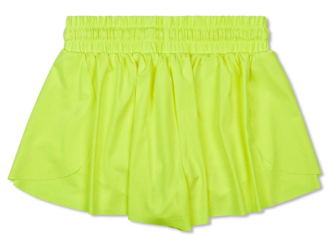 Neon Yellow Butterfly Shorts (Youth Medium (10-12))