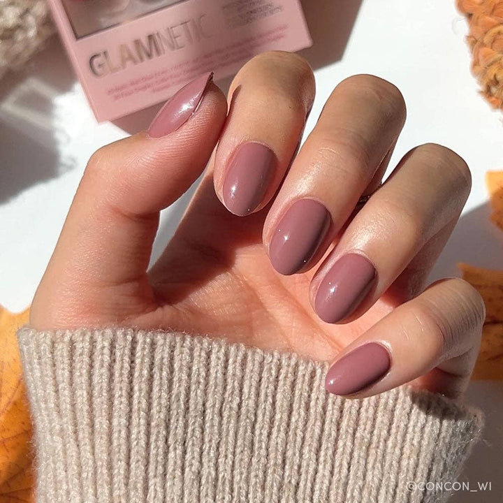 Glamnetic - Fall Mauve Press-On Nails | Fall Solids | Short Oval