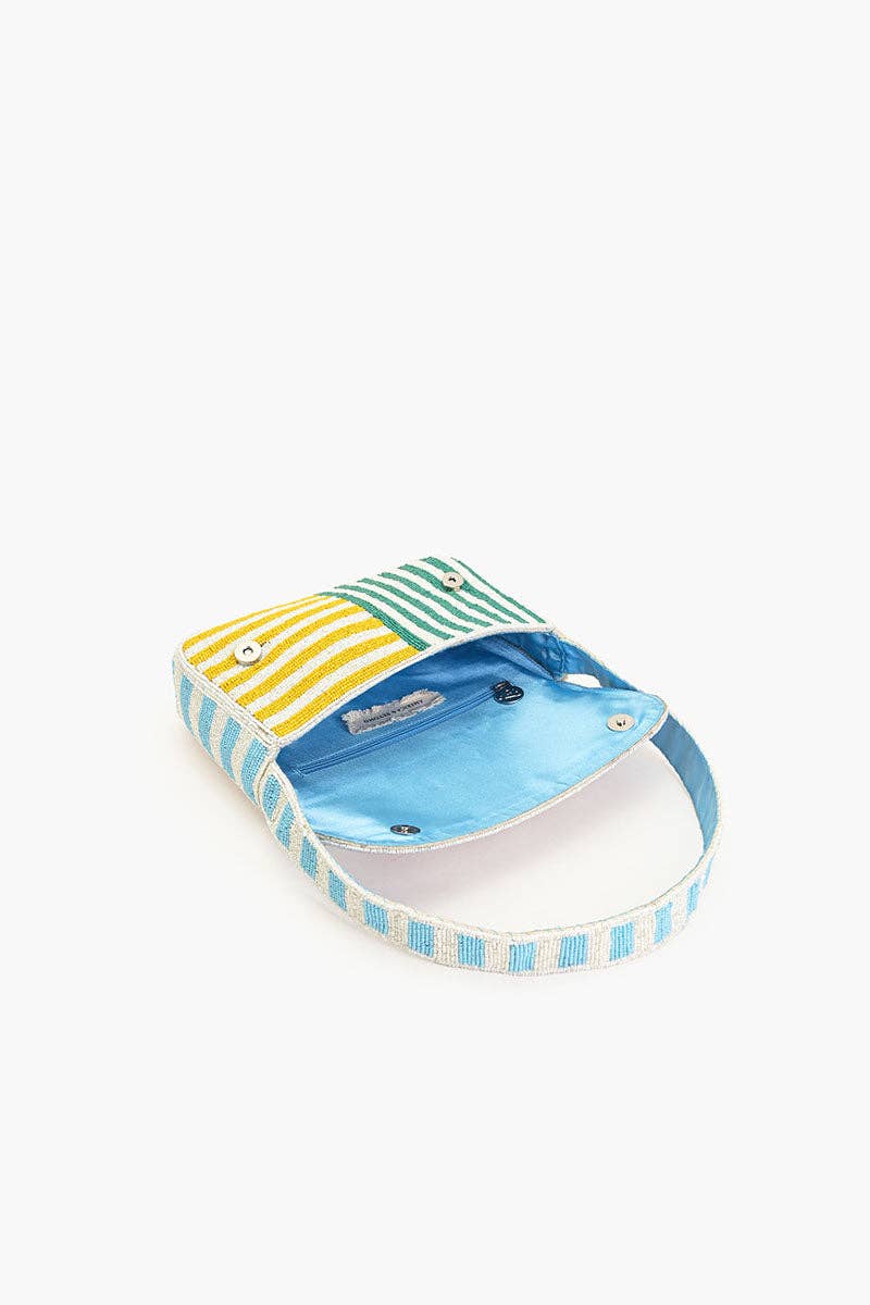 America &amp; Beyond - Candy Stripes Embelished Shoulder Bag