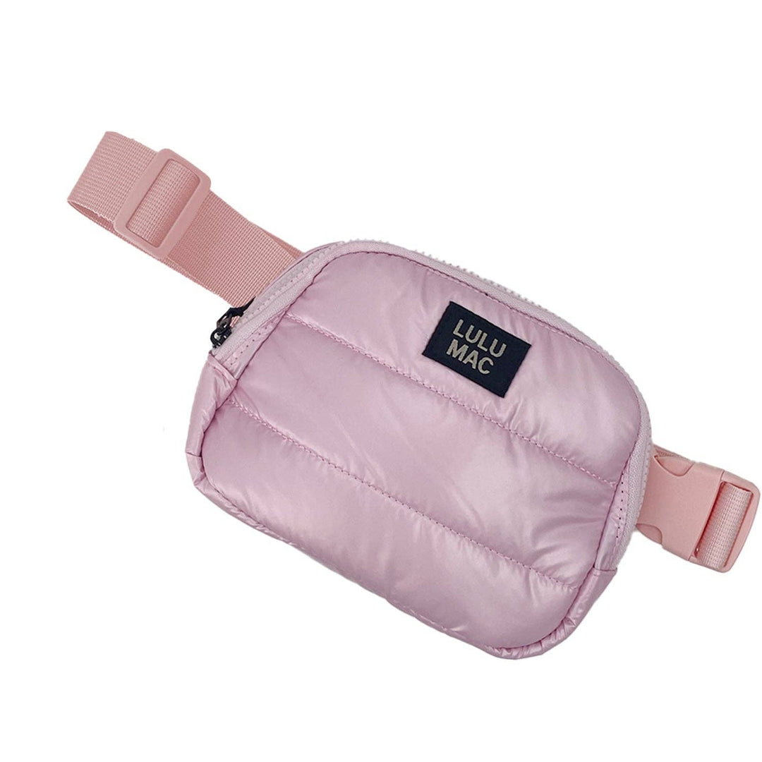 Puffer Metallic Belt Bag- Rose Gold