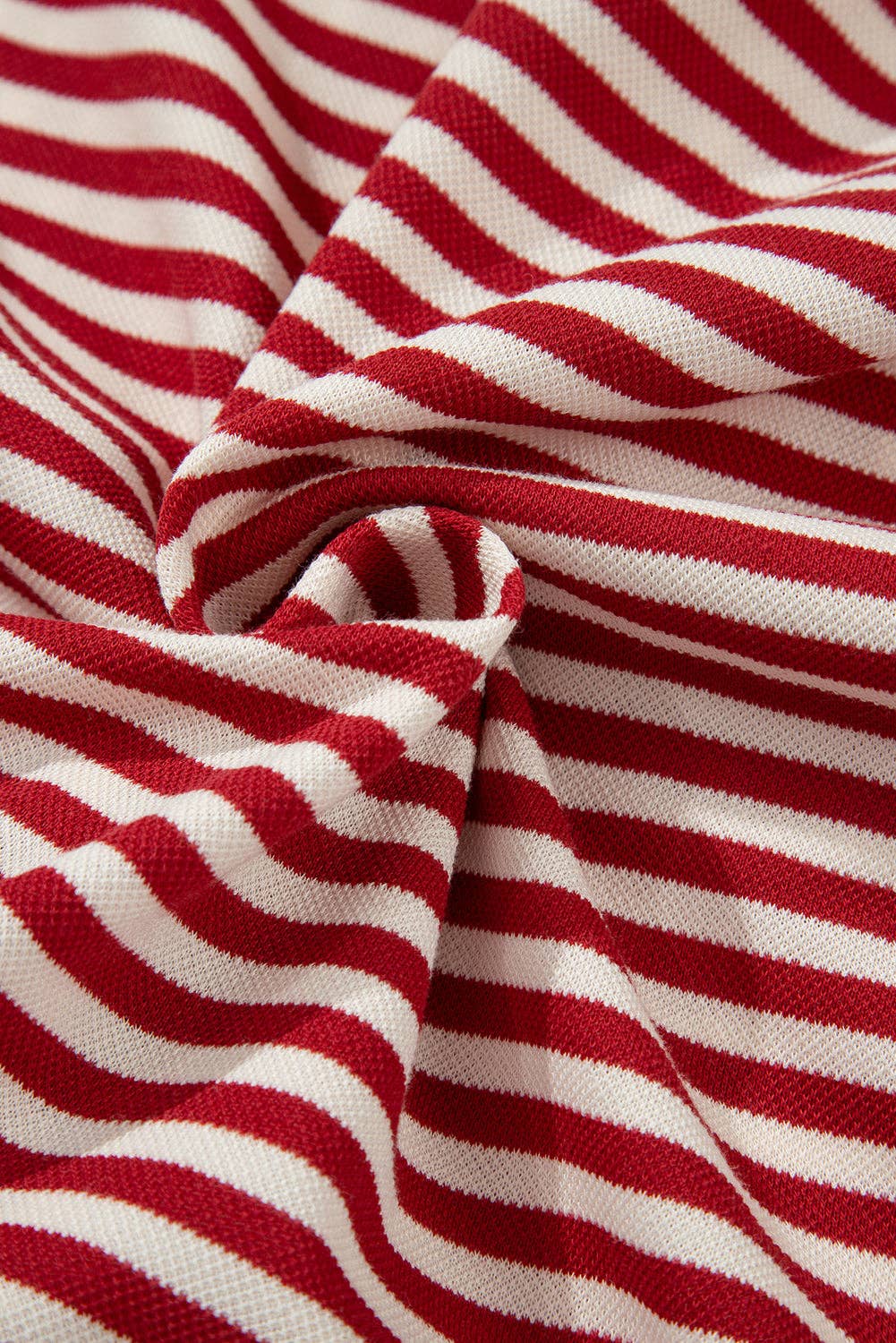 Red Stripe Bow Cutout Back Drop Shoulder Loose Tee