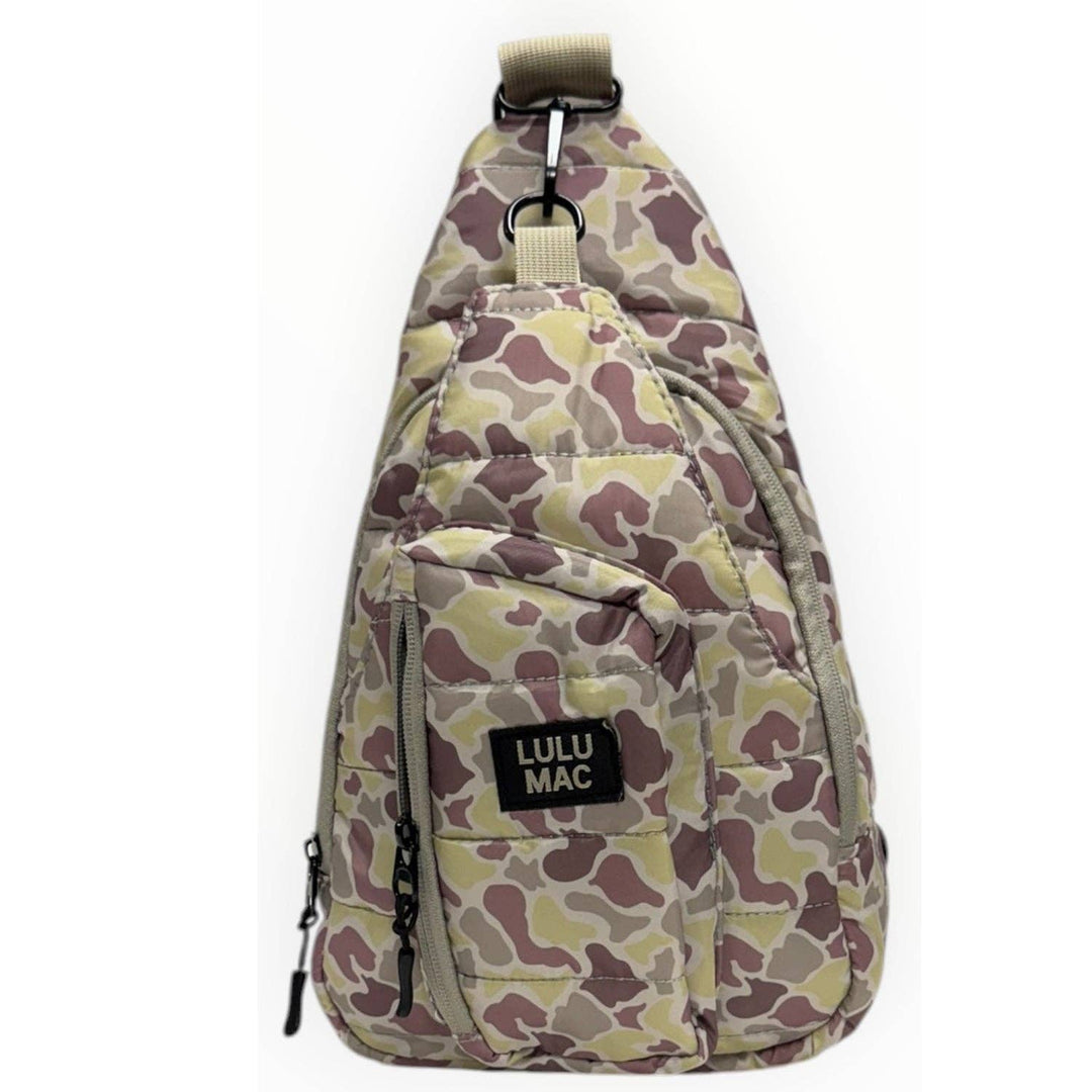Puffer Metallic Sling Bag-Light Camo