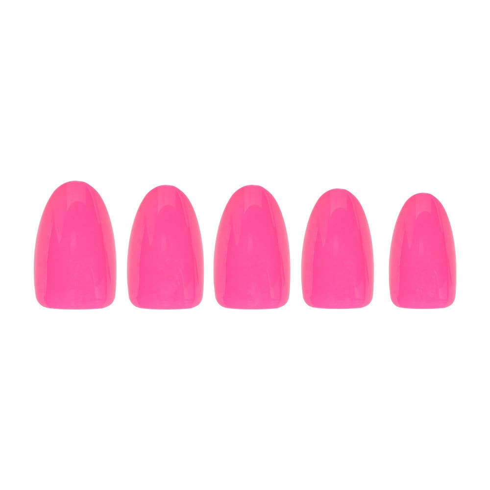 Glamnetic - Hot Pink Press-On Nails | Solid Nails | Short Oval Length
