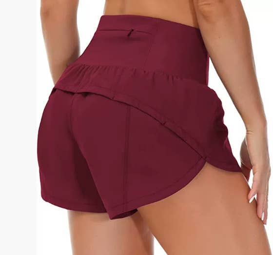 Rosa Clothing - Sports High-rise workout shorts with back zipper pocket
