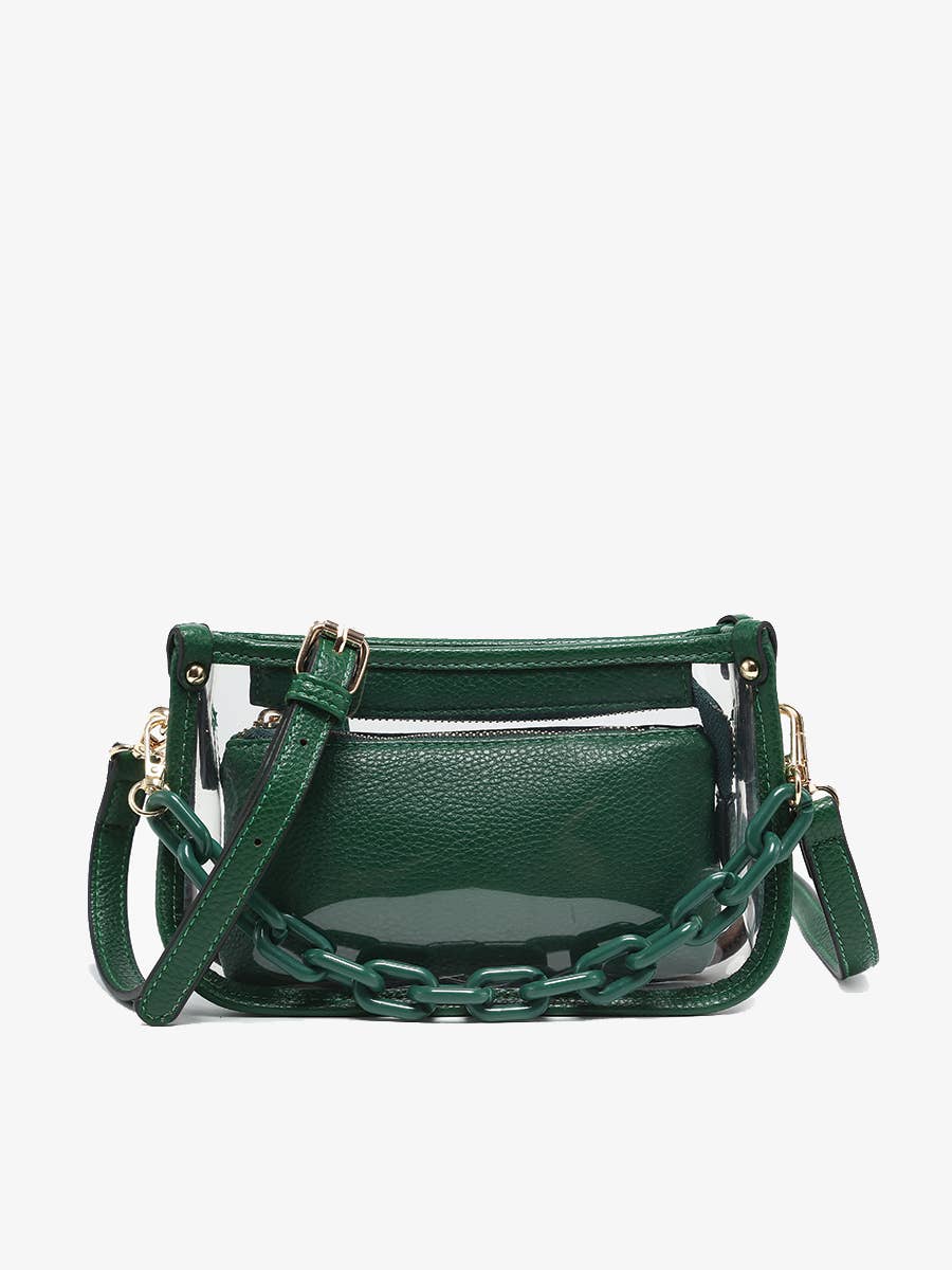 Jen &amp; Co. - Jessica Stadium Clear Crossbody Bag – Chain Strap | M2226CR