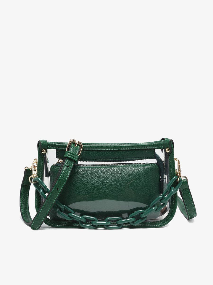 Jen &amp; Co. - Jessica Stadium Clear Crossbody Bag – Chain Strap | M2226CR