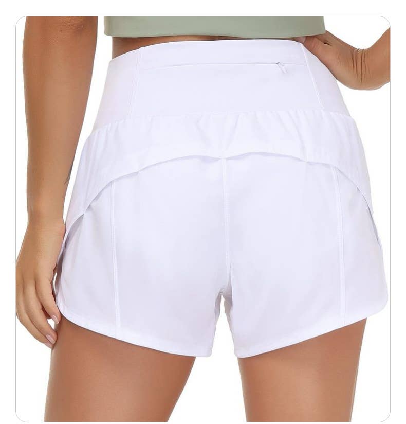 Rosa Clothing - Sports High-rise workout shorts with back zipper pocket