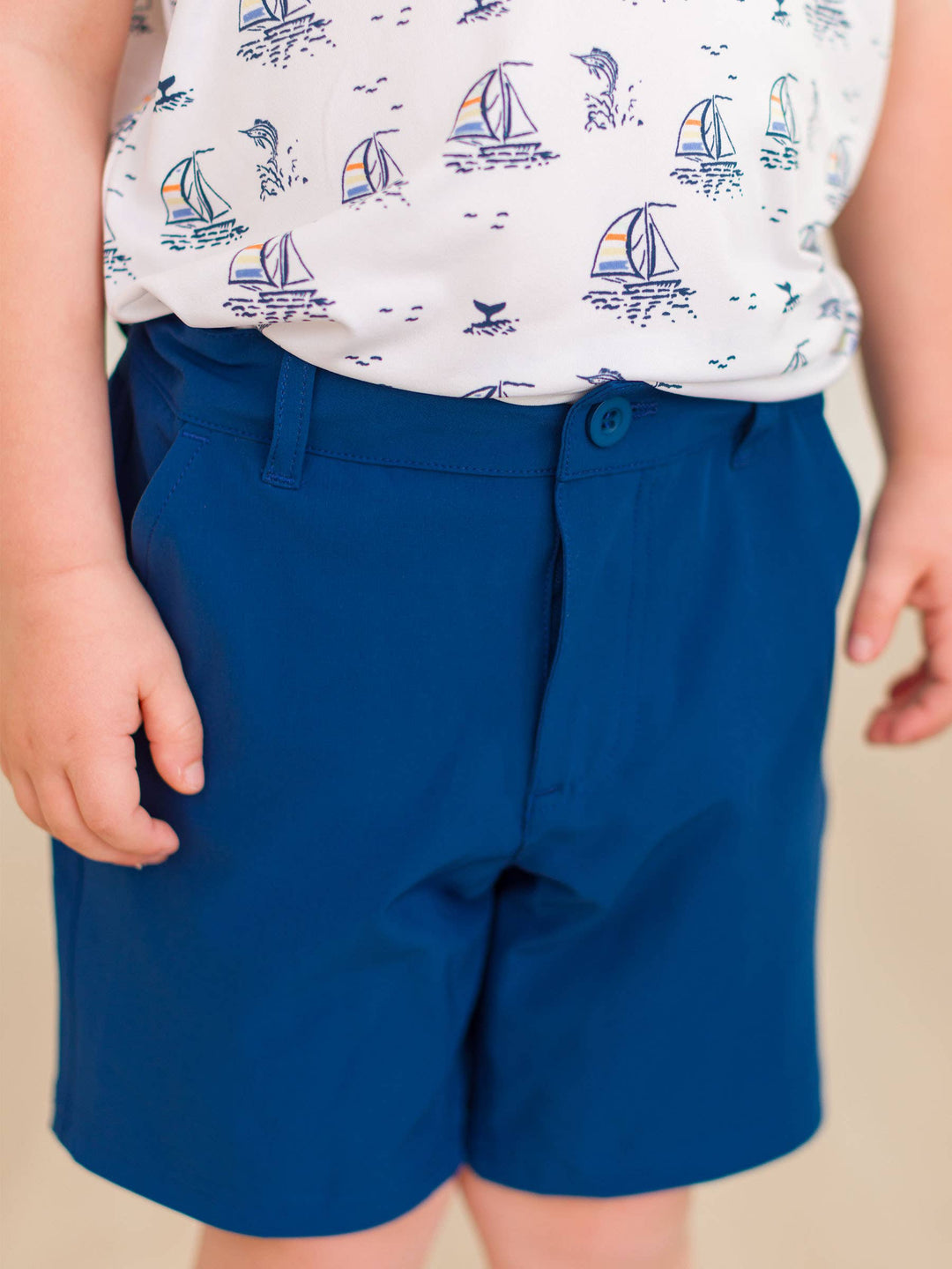 RuffleButts  - Boys Navy Hybrid Shorts