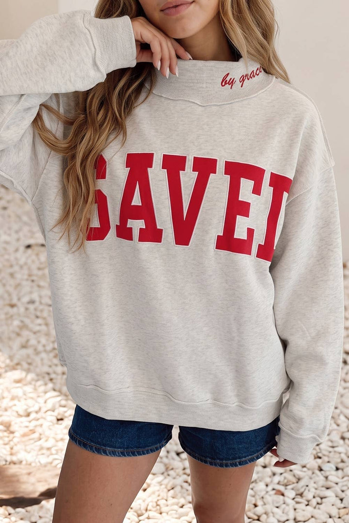 Little Daisy Closet - LDC Saved By Grace Mock Neck Sweatshirt