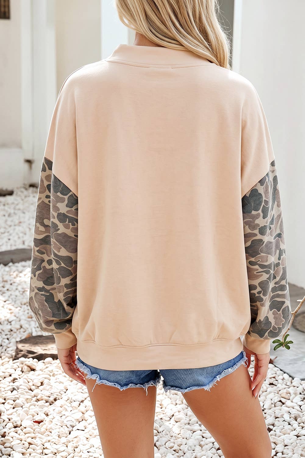 Little Daisy Closet - NEW Camo Colorblock Contrast Trim Oversized Sweatshirt