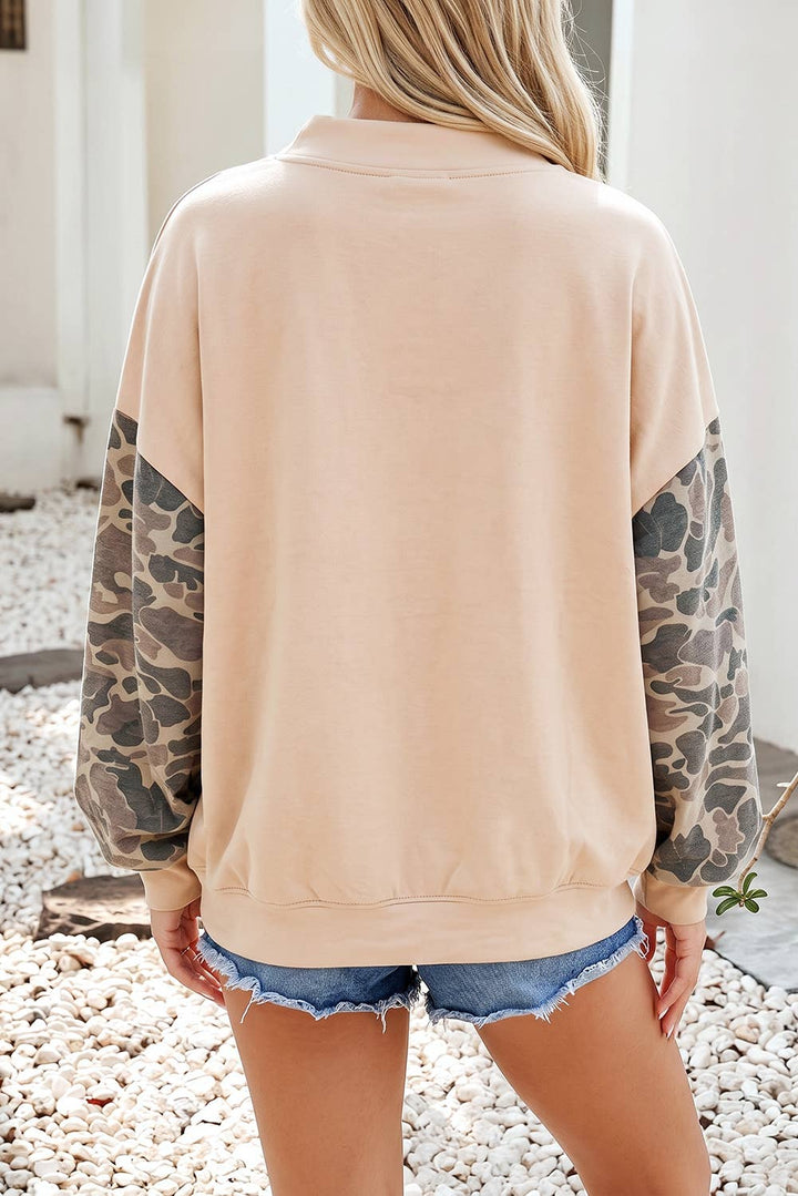 Little Daisy Closet - NEW Camo Colorblock Contrast Trim Oversized Sweatshirt