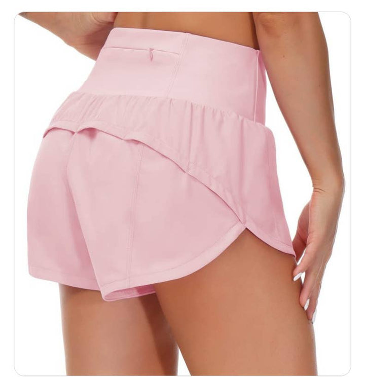 Rosa Clothing - Sports High-rise workout shorts with back zipper pocket