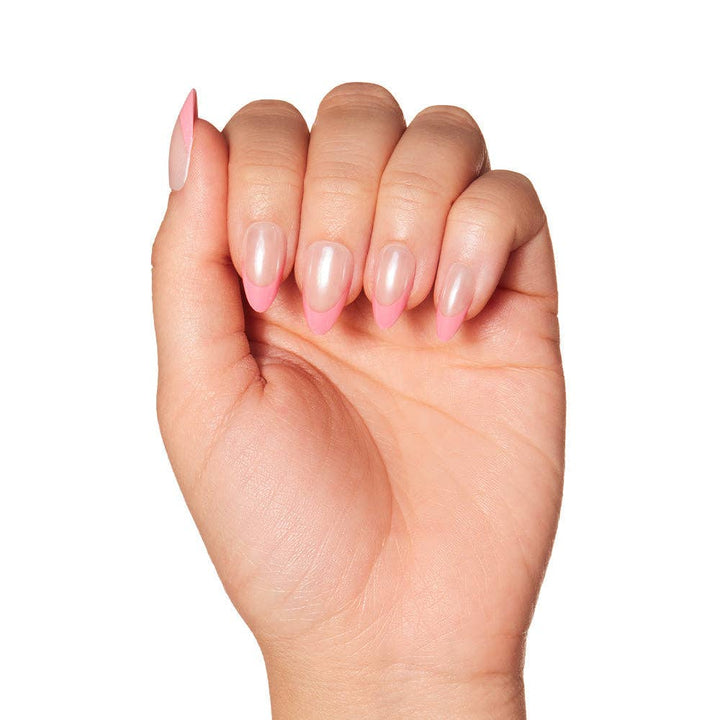 Glamnetic - Bubble Gum Glaze Press-On Nails|Pink French Tip|Pink