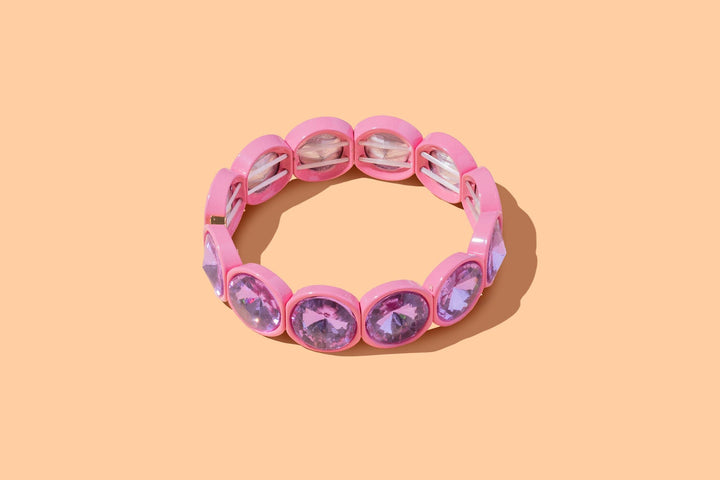 Taylor Elliott Designs - Enamel Stretch Bracelet - Rounded Gems - Elise -
