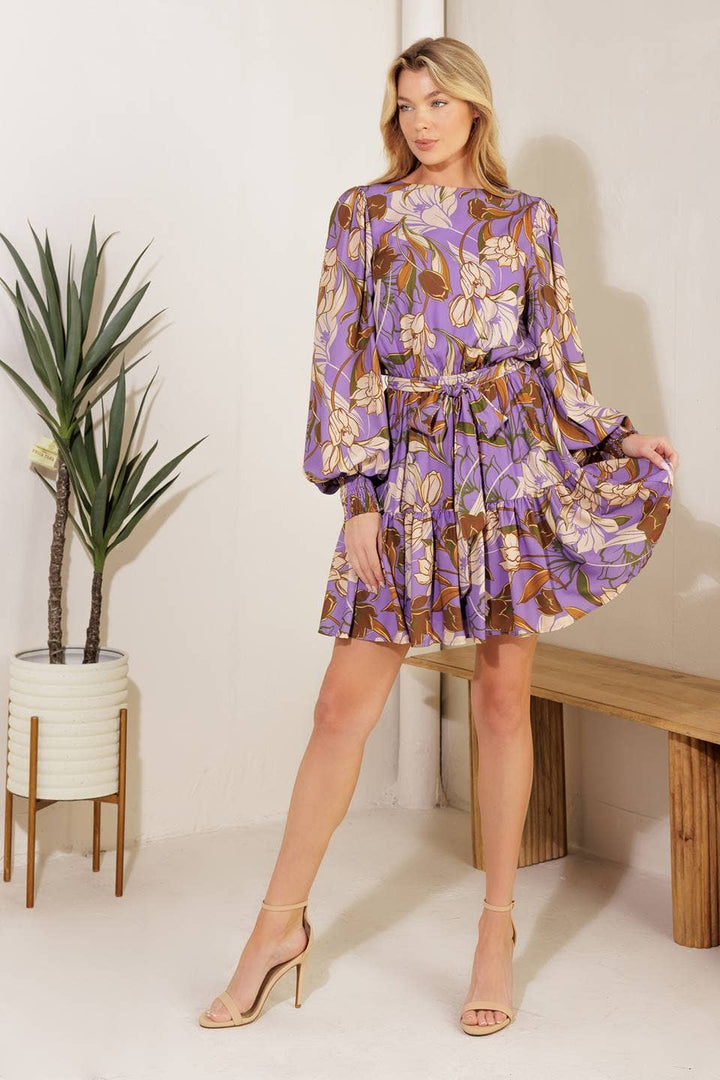 FLYING TOMATO - A printed woven mini dress - ID21567