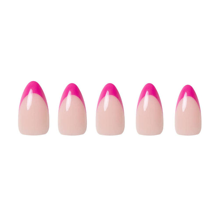 Glamnetic - Raspberry Sorbet Press-On Nails | French Tip | Short Almond