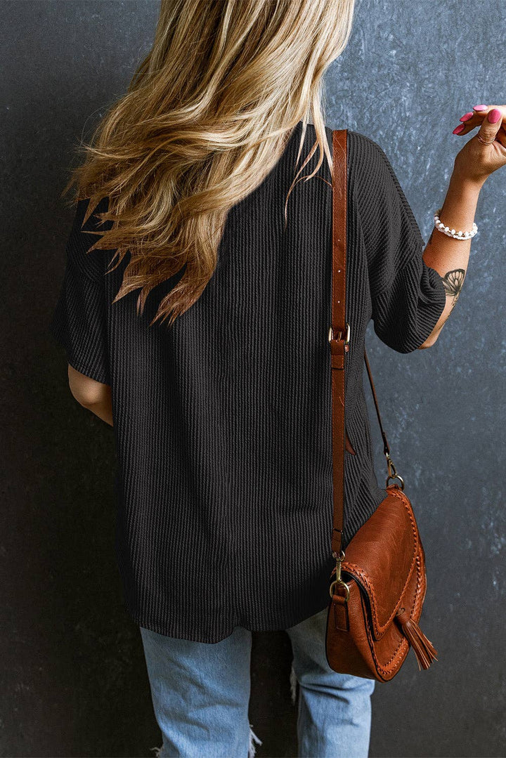 Corded V Neck