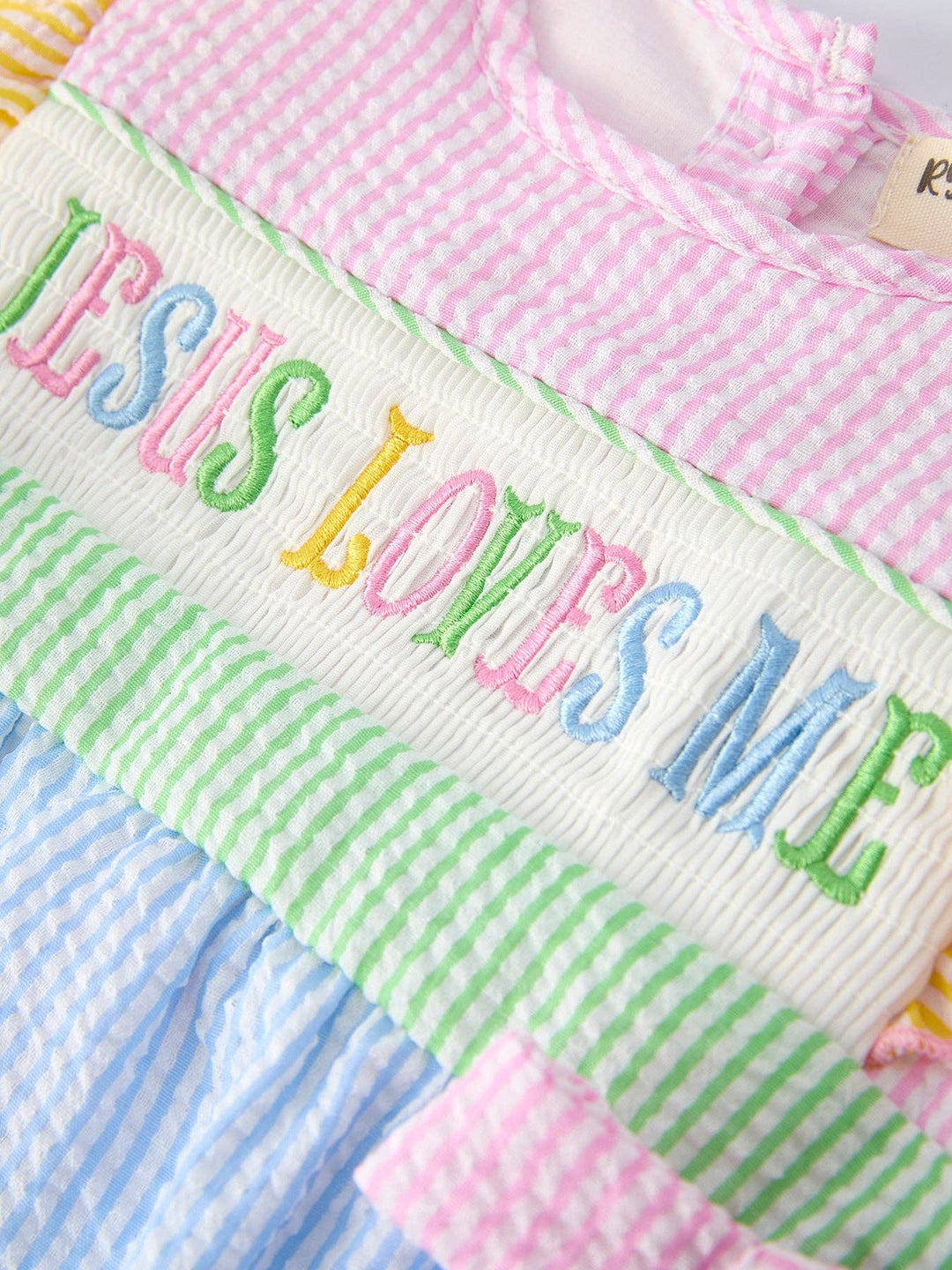 Rylee Faith Designs - Jesus Loves Me "Embroidered Baby Girls Romper